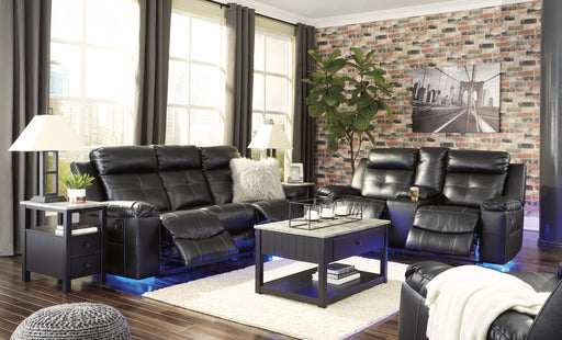 Kempten Black LED Reclining Living Room Set - Gate Furniture