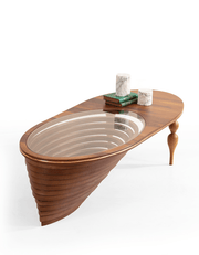 033 Walnut/Gold Coffee Table [ETA: 3/15] - Gate FurnitureCoffee Table