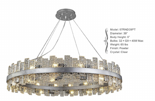 07RND39PT 39" X 6" COSMO PEWTER ROUND - 210000006522