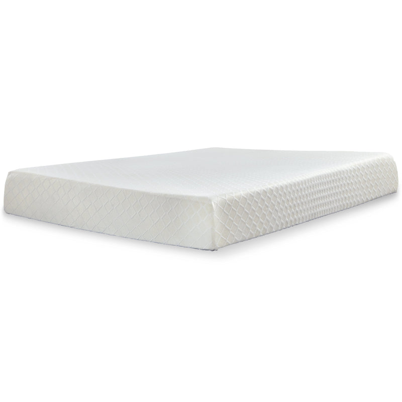 10 Inch Chime Memory Foam Mattress with Foundation in White - PKG009787