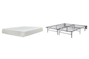 10 Inch Chime Memory Foam Mattress with Foundation in White - PKG009791