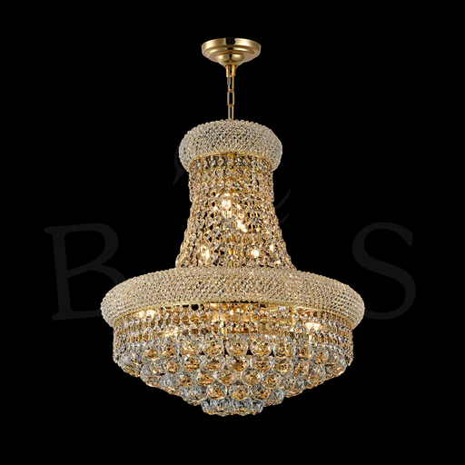 1006H-16X20 GOLD BAGEL STYLE CHANDELIER WITH FULL SIDE BEADS (CB61)(FO155) - 210000000137