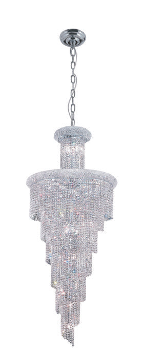 1040H30C 30 X 72 - CHROME SPIRAL HANGING CHANDELIER - 210000004184