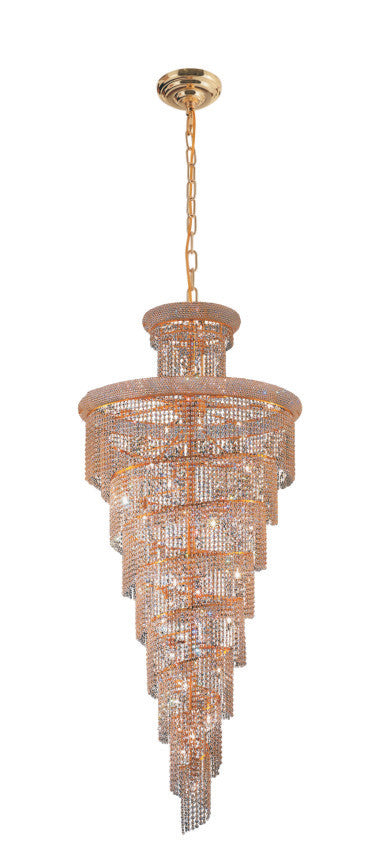1040H36G 36 X 86 - GOLD SPIRAL HANGING CHANDELIER - 210000004178
