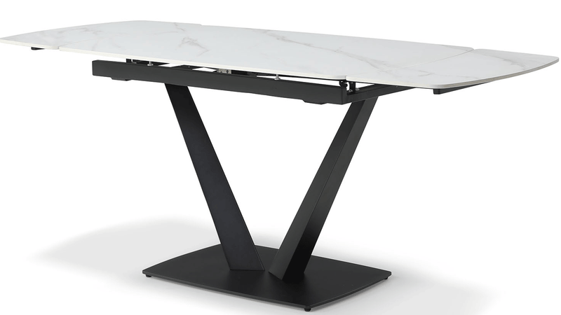 109 Dining Table w/ Extension White Ceramic - i38306