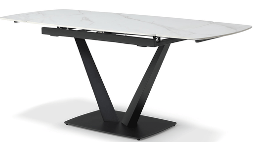 109 Dining Table w/ Extension White Ceramic - i38306