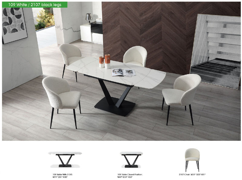109 Dining Table with 2107 Chairs SET - p13230
