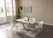 109 Table Golden With 2107 Chairs Set - Gate Furniture