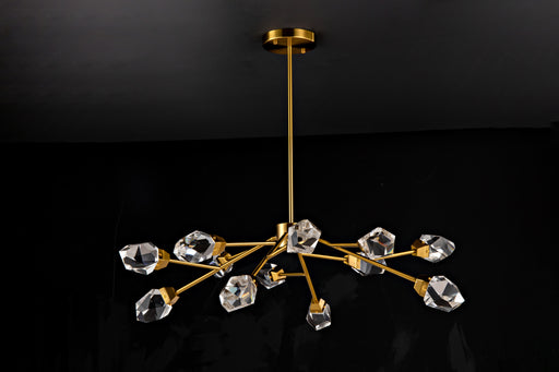 1101RND35AG 35"X18" MODERN GLASS DROP (12 CRYSTAL DROP) - 210000007875