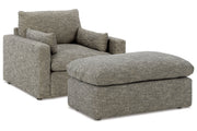Dramatic Granite Oversized Chair and Ottoman -  Ashley - Luna Furniture