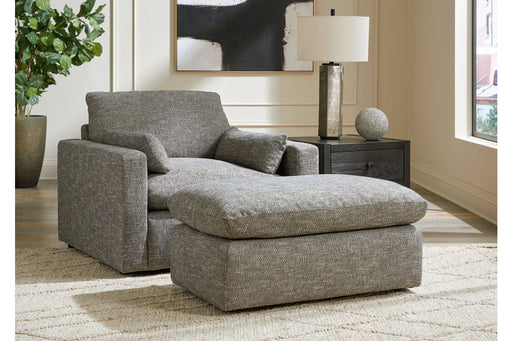 Dramatic Granite Oversized Chair and Ottoman -  Ashley - Luna Furniture