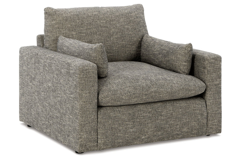 Dramatic Granite Oversized Chair and Ottoman -  Ashley - Luna Furniture