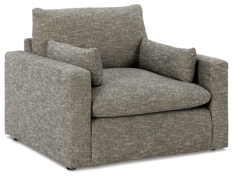 Dramatic Chair and Ottoman in Granite from Ashley - Luna Furniture