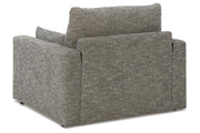 Dramatic Granite Oversized Chair and Ottoman -  Ashley - Luna Furniture