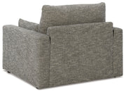 Dramatic Chair and Ottoman in Granite from Ashley - Luna Furniture