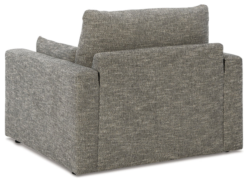 Dramatic Chair and Ottoman in Granite from Ashley - Luna Furniture