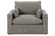 Dramatic Granite Oversized Chair and Ottoman -  Ashley - Luna Furniture