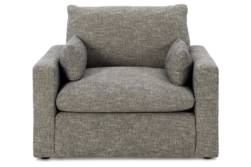 Dramatic Granite Oversized Chair and Ottoman -  Ashley - Luna Furniture