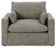 Dramatic Chair and Ottoman in Granite from Ashley - Luna Furniture