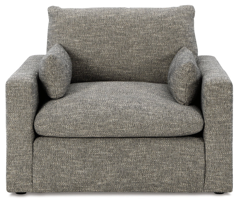 Dramatic Chair and Ottoman in Granite from Ashley - Luna Furniture