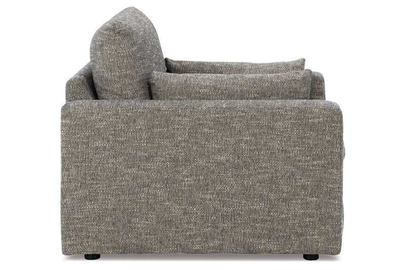 Dramatic Granite Oversized Chair and Ottoman -  Ashley - Luna Furniture