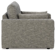 Dramatic Chair and Ottoman in Granite from Ashley - Luna Furniture