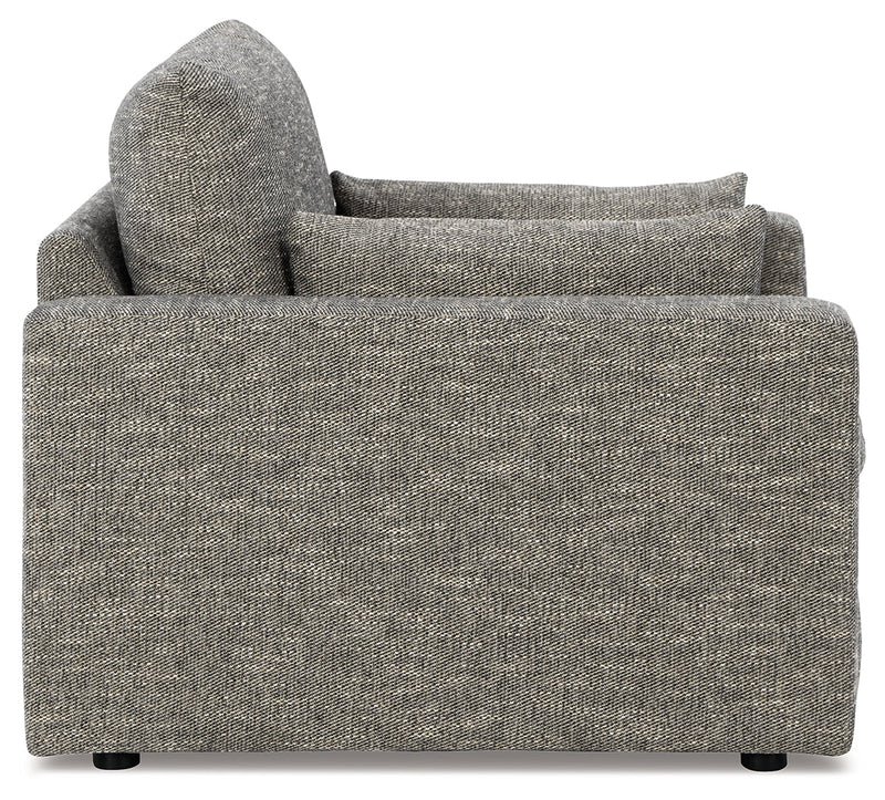 Dramatic Chair and Ottoman in Granite from Ashley - Luna Furniture