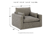 Dramatic Granite Oversized Chair and Ottoman -  Ashley - Luna Furniture