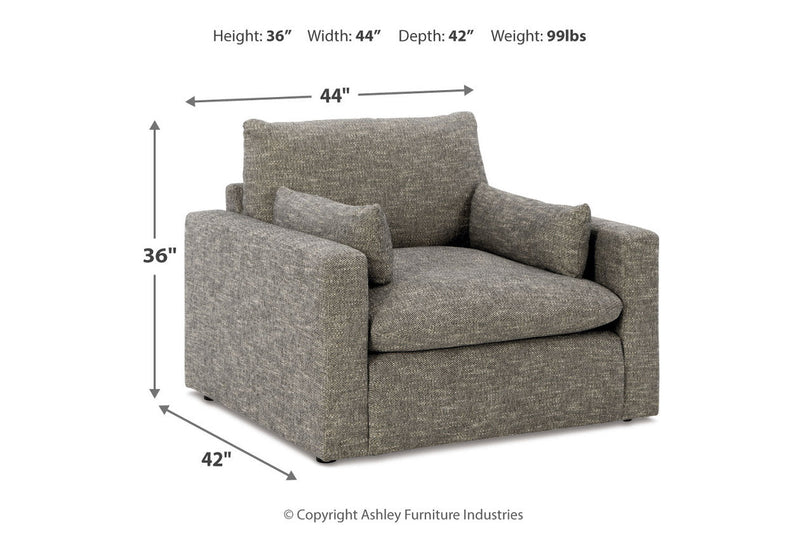 Dramatic Granite Oversized Chair and Ottoman -  Ashley - Luna Furniture