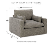 Dramatic Chair and Ottoman in Granite from Ashley - Luna Furniture