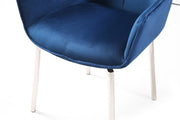 1218 Swivel Dining Chair Navy Blue Fabric - Gate FurnitureDining Chair