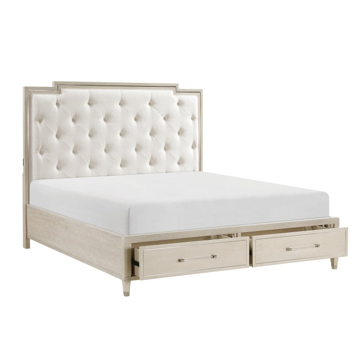 1312K-1CK* (3) California King Platform Bed with Footboard Storage - 1312K-1CK*