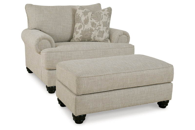 Asanti Fog Oversized Chair and Ottoman -  Ashley - Luna Furniture