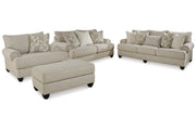 Asanti Fog Sofa, Loveseat, Oversized Chair and Ottoman -  Ashley - Luna Furniture