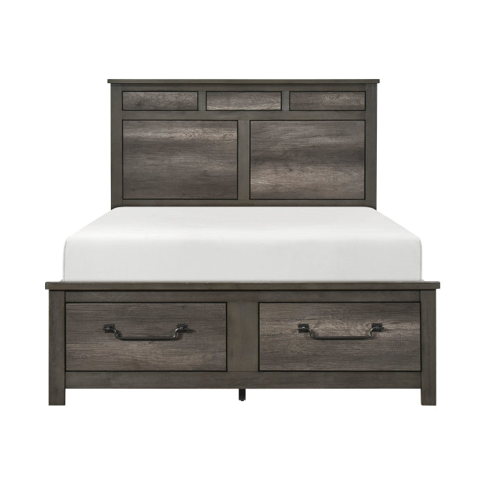 1342-1* (3) Queen Platform Bed with Footboard Storage - 1342-1*