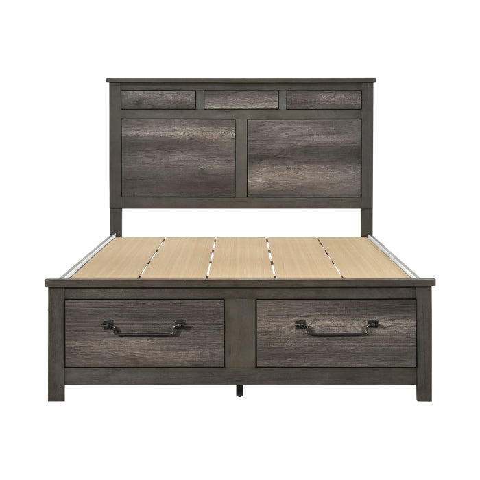 1342-1* (3) Queen Platform Bed with Footboard Storage - 1342-1*
