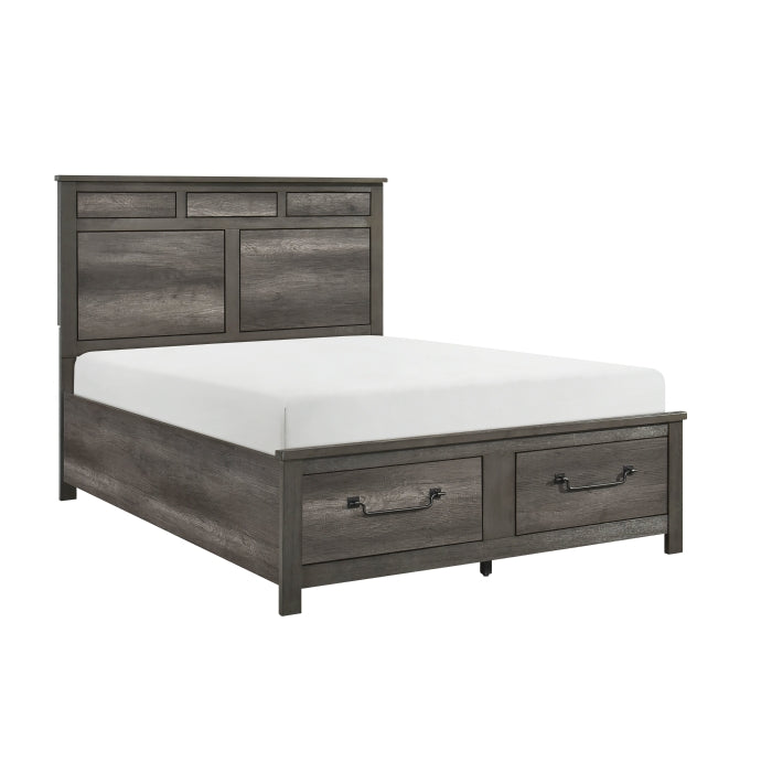1342-1* (3) Queen Platform Bed with Footboard Storage - 1342-1*