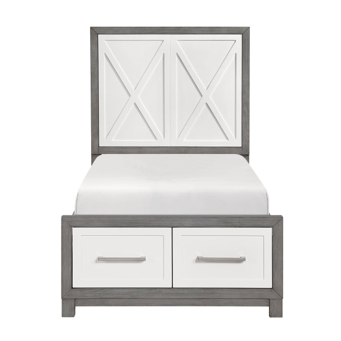 1366T-1* (3) Twin Platform Bed with Footboard Storage - 1366T-1*