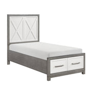 1366T-1* (3) Twin Platform Bed with Footboard Storage - 1366T-1*