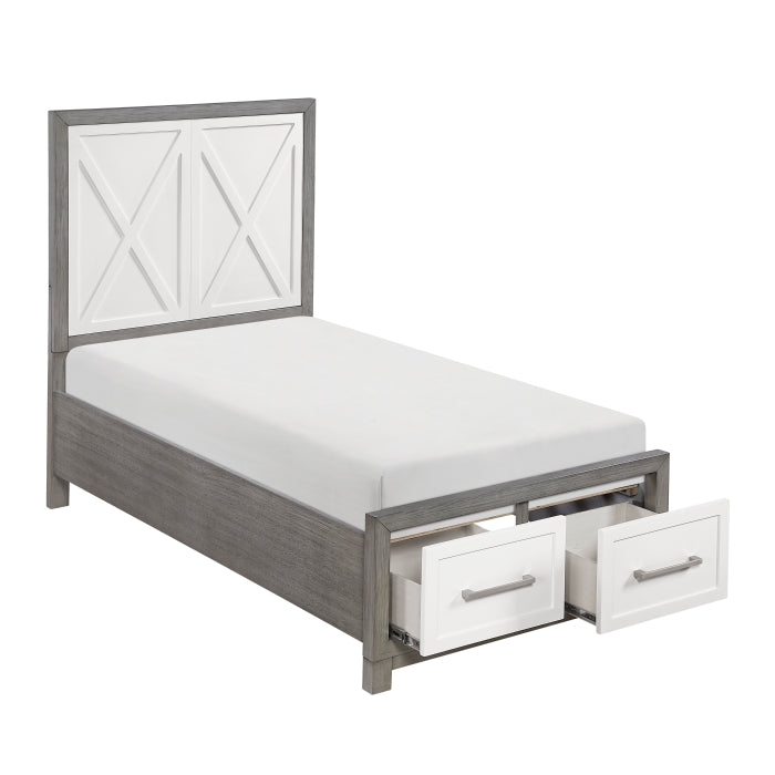 1366T-1* (3) Twin Platform Bed with Footboard Storage - 1366T-1*