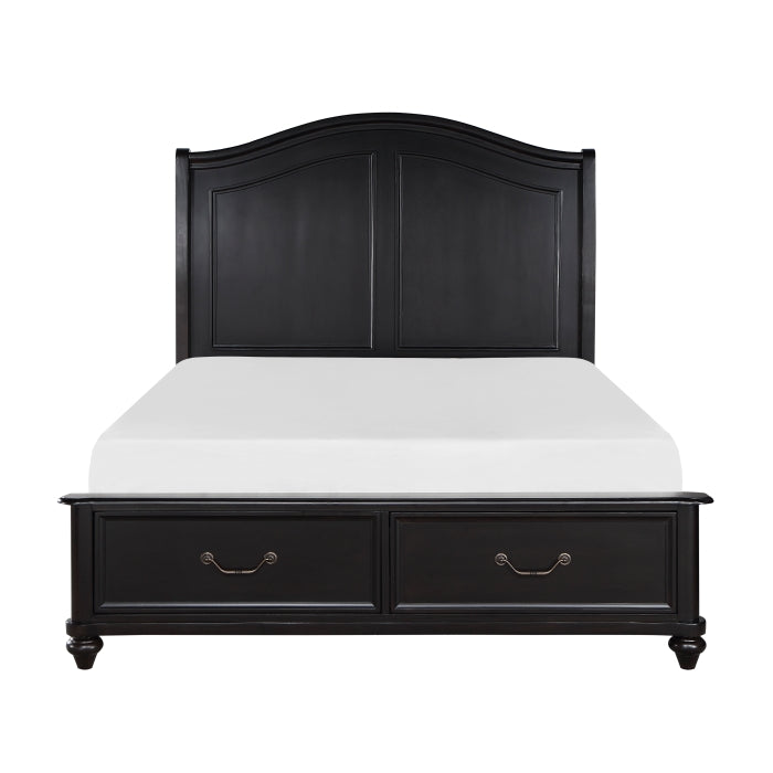 1420-1* (3) Queen Platform Bed with Footboard Storage - 1420-1*