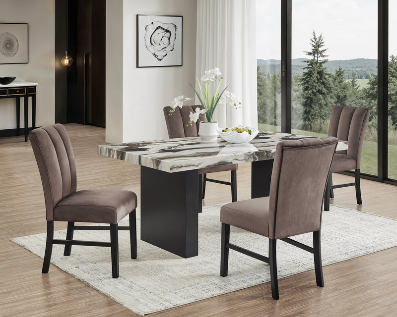 Vega Black/Brown Side Chair, Set of 2 from Crown Mark - Luna Furniture