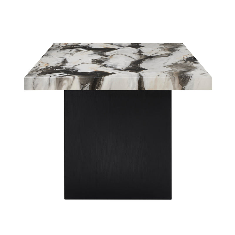 Vega Black Faux Marble Dining Table from Crown Mark - Luna Furniture