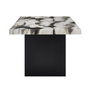Vega Black/Brown Faux Marble Dining Set from Crown Mark - Luna Furniture