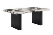 Vega Black/Brown Faux Marble Dining Set from Crown Mark - Luna Furniture