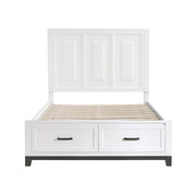 1450WH-1* (3) Queen Platform Bed with Footboard Storage - 1450WH-1*