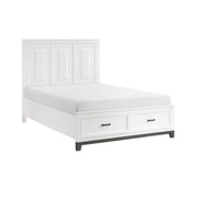 1450WH-1* (3) Queen Platform Bed with Footboard Storage - 1450WH-1*
