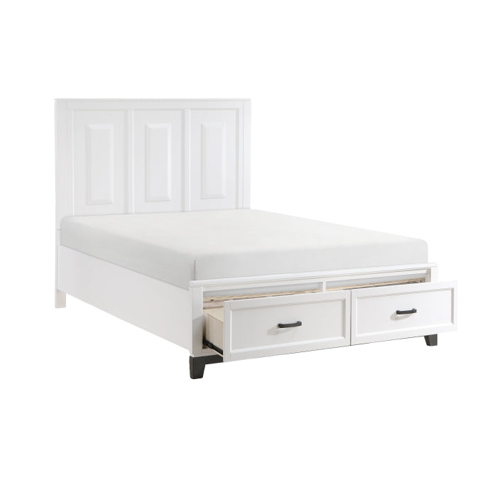 1450WH-1* (3) Queen Platform Bed with Footboard Storage - 1450WH-1*