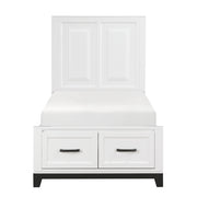 1450WHT-1* (3) Twin Platform Bed with Footboard Storage - 1450WHT-1*