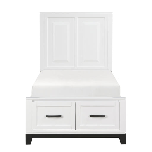 1450WHT-1* (3) Twin Platform Bed with Footboard Storage - 1450WHT-1*